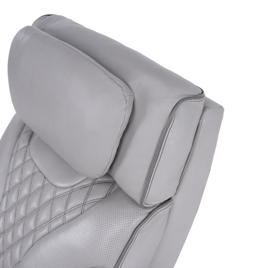 Pummel Gray Leather Power Recliner alternate image, 7 of 12 images.