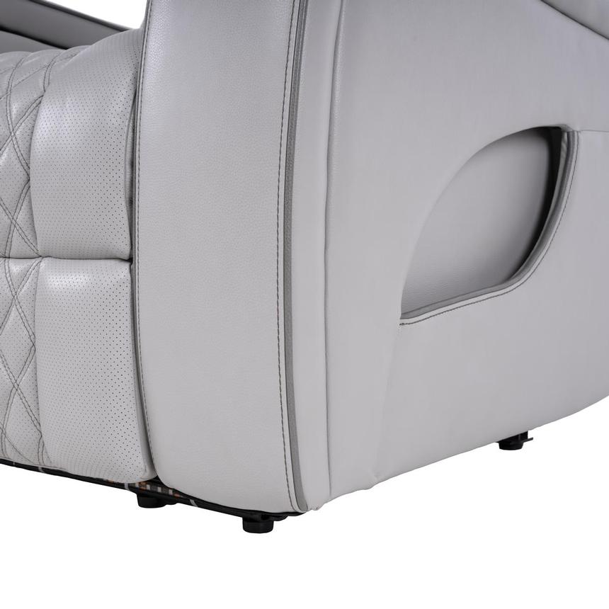 Pummel Gray Leather Power Recliner alternate image, 12 of 12 images.
