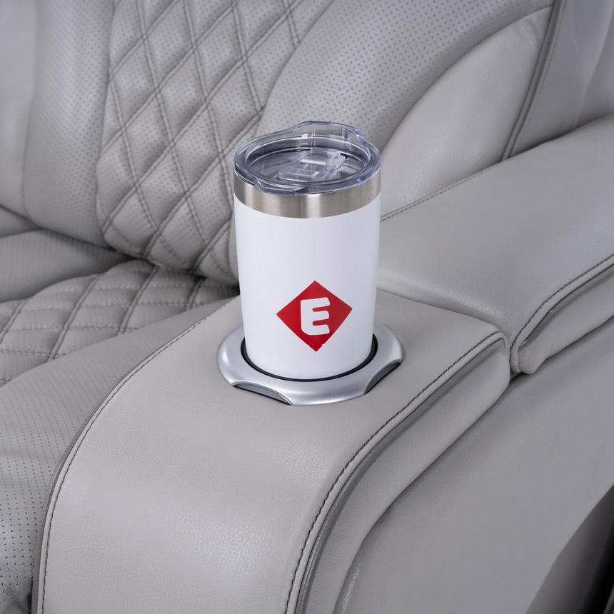 Pummel Gray Leather Power Reclining Loveseat alternate image, 10 of 13 images.