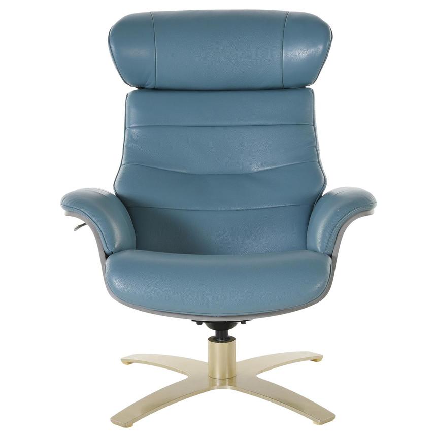 Enzo II Blue Leather Accent Chair  alternate image, 2 of 5 images.