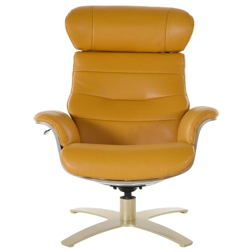 Enzo II Yellow Leather Accent Chair  alternate image, 2 of 5 images.