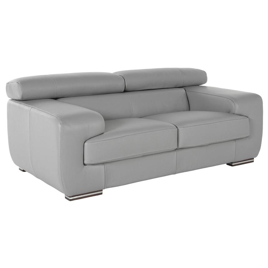 Grace Gray Leather Loveseat alternate image, 2 of 5 images.