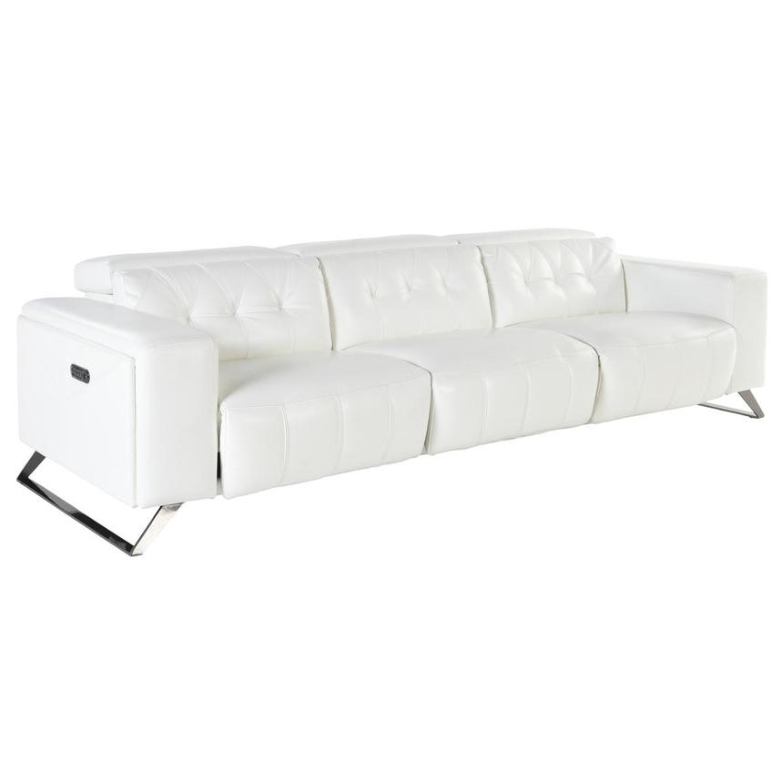 Anchi White Oversized Leather Sofa w/2PWR  alternate image, 2 of 5 images.