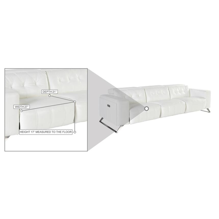 Anchi White Oversized Leather Sofa w/3PWR  alternate image, 5 of 5 images.