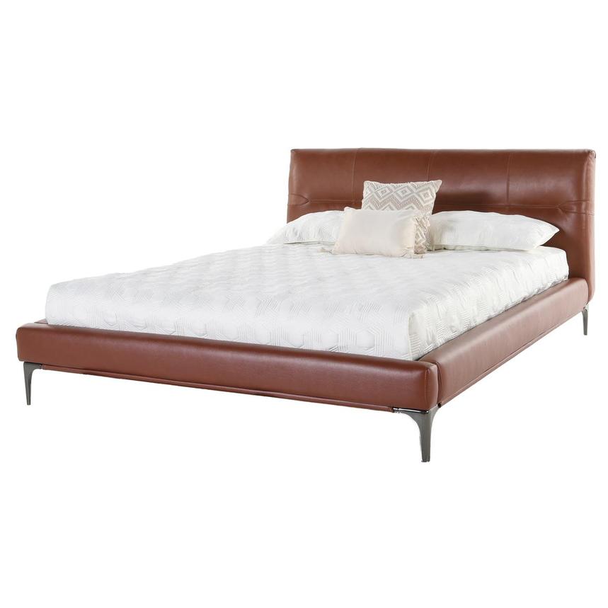 Denton Tan Queen Leather Bed  main image, 1 of 2 images.