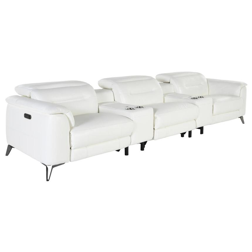 Anabel White Home Theater Leather Seating with 5PCS/2PWR  alternate image, 2 of 7 images.