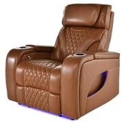 Pummel Tan Leather Power Recliner  main image, 1 of 9 images.
