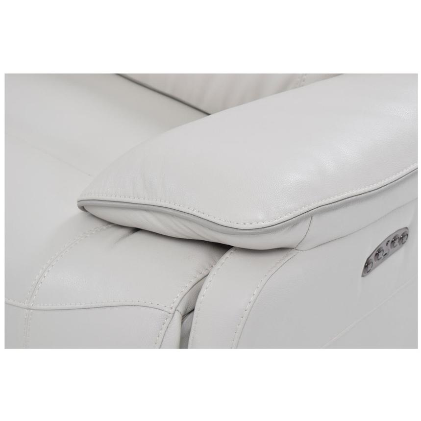 Austin Light Gray Leather Power Reclining Sofa w/Console  alternate image, 4 of 5 images.