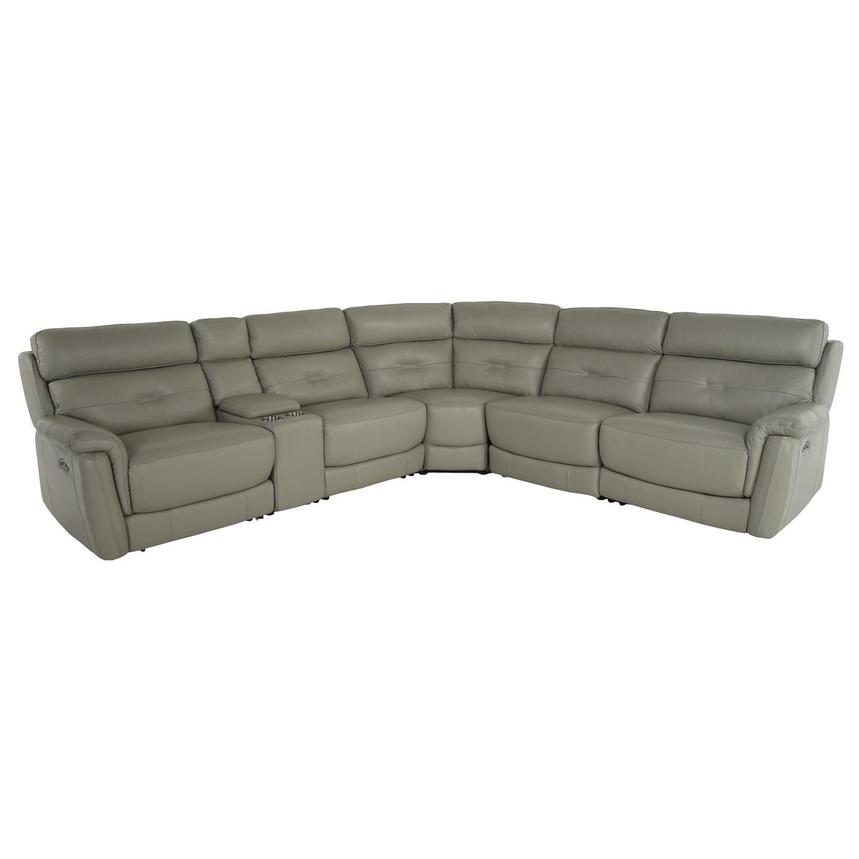 Naya Taupe Leather Power Reclining Sectional with 6PCS/2PWR  main image, 1 of 5 images.