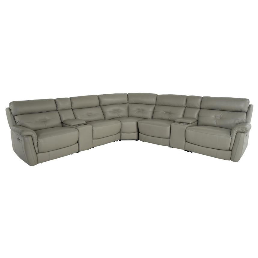 Naya Taupe Leather Power Reclining Sectional with 7PCS/3PWR  main image, 1 of 5 images.