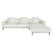 Nate White Leather Corner Sofa w/Right Chaise  alternate image, 2 of 7 images.