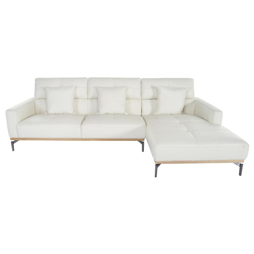 Nate White Leather Corner Sofa w/Right Chaise  alternate image, 2 of 7 images.