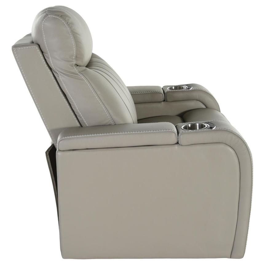 Santiago Gray Leather Power Recliner  alternate image, 5 of 8 images.