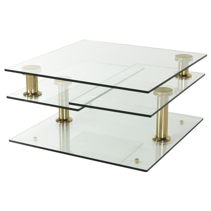 Square Clear Gold Motion Coffee Table  alternate image, 2 of 3 images.