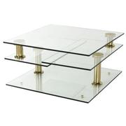 Square Clear Gold Motion Coffee Table  alternate image, 2 of 3 images.