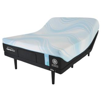 LuxeBreeze Hybrid-Medium Queen Mattress w/Ergo® 3.0 Powered Base by Tempur-Pedic
