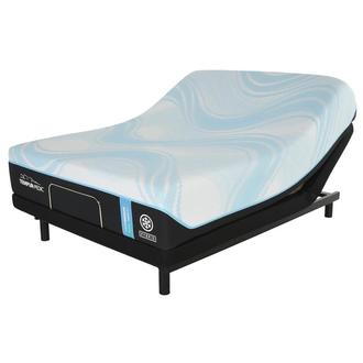 LuxeBreeze Hybrid-Medium Twin XL Mattress w/Ease® Powered Base by Stearns & Foster