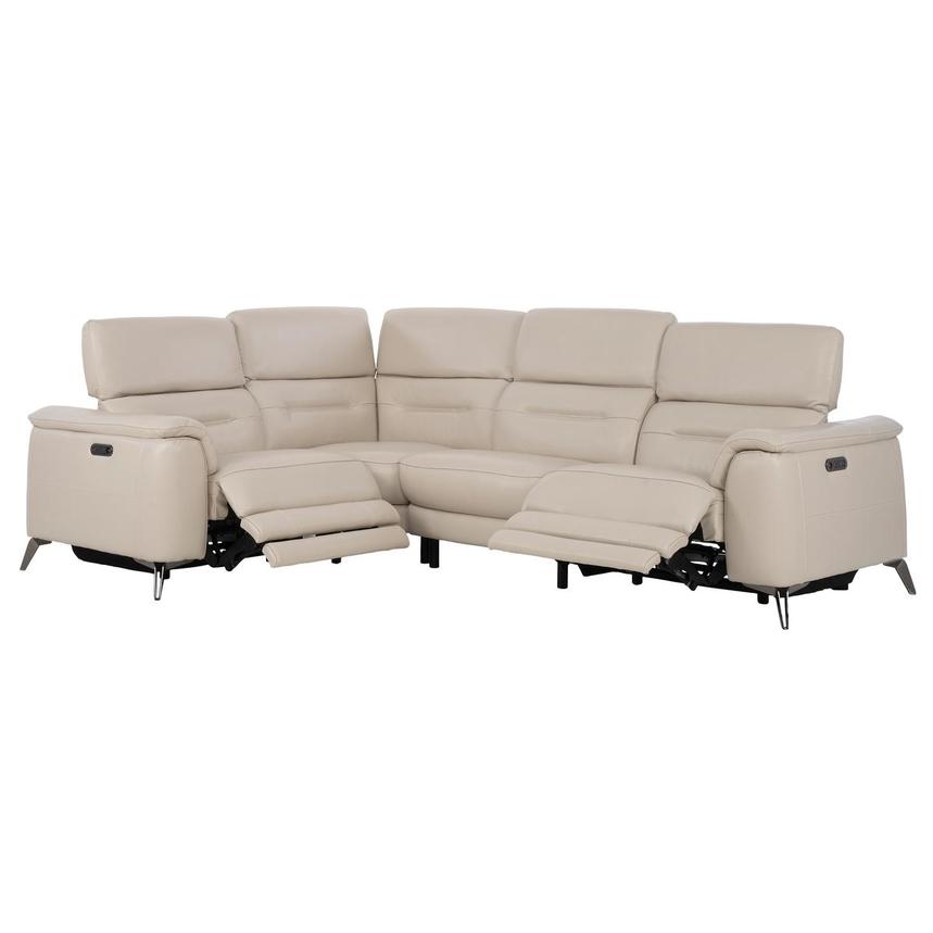 Anabel Cream Leather Power Reclining Sectional with 4PCS/2PWR  alternate image, 2 of 10 images.