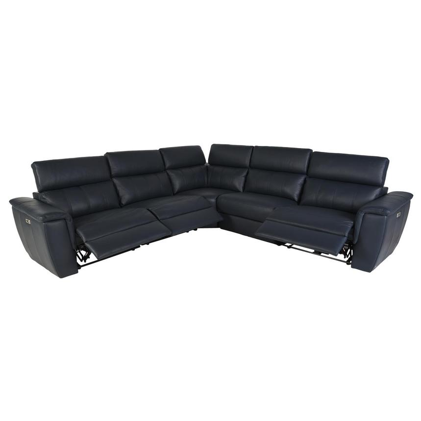 Washington Blue Power Reclining Sectional with 5PCS/3PWR alternate image, 4 of 7 images.