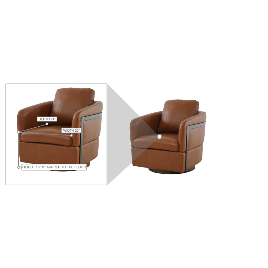 Calluna II Brown Leather Accent Chair  alternate image, 8 of 8 images.