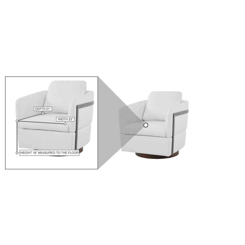 Calluna II White Leather Accent Chair  alternate image, 8 of 8 images.