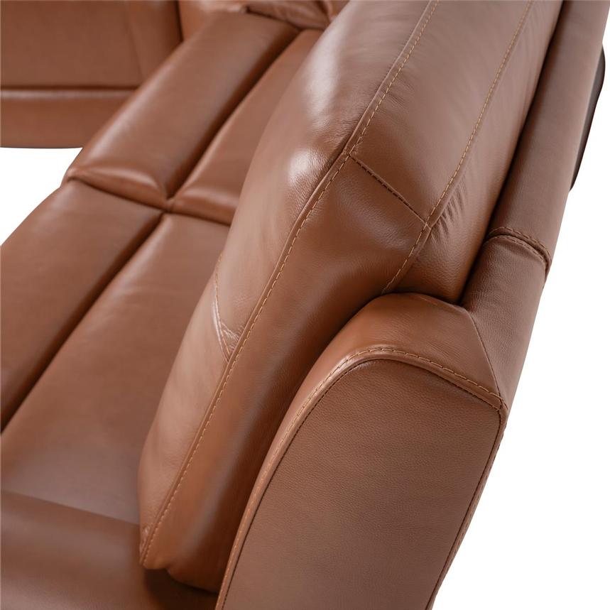 Devin Tan Leather Corner Sofa with 5PCS/3PWR  alternate image, 4 of 8 images.
