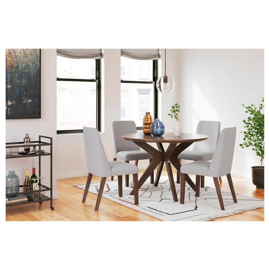 Brenn Light Gray 5-Piece Round Dining Set  alternate image, 2 of 12 images.