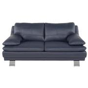 Rio Blue Leather Loveseat  main image, 1 of 7 images.