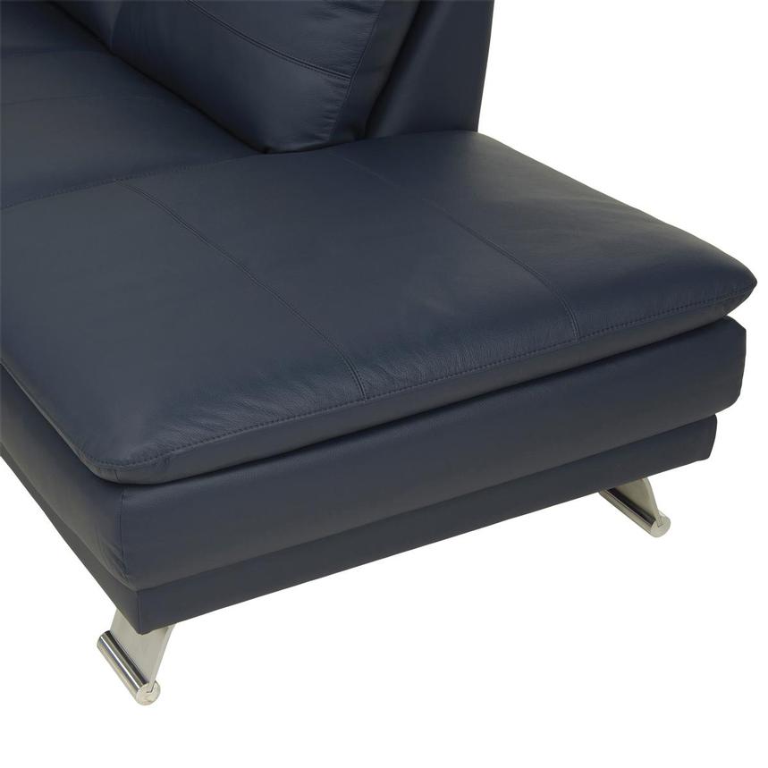 Rio Blue Leather Corner Sofa w/Right Chaise alternate image, 7 of 9 images.