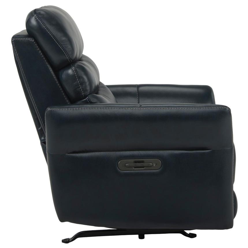 Serenity Blue Leather Power Recliner  alternate image, 7 of 12 images.