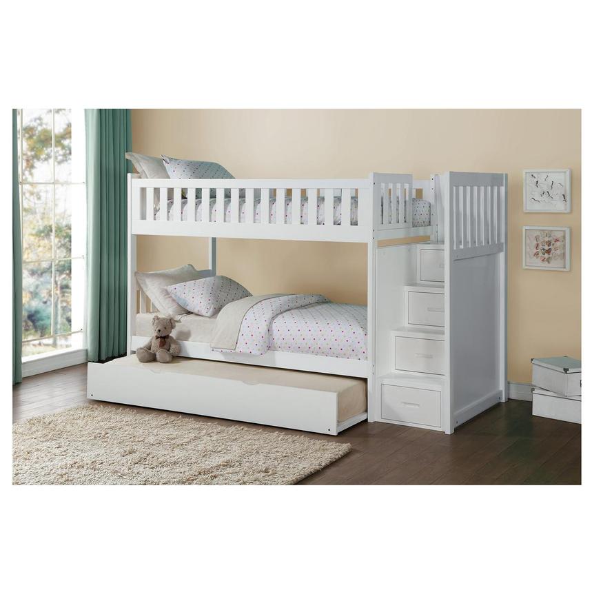 Balto White Twin Bunk Bed w/Trundle  alternate image, 2 of 4 images.