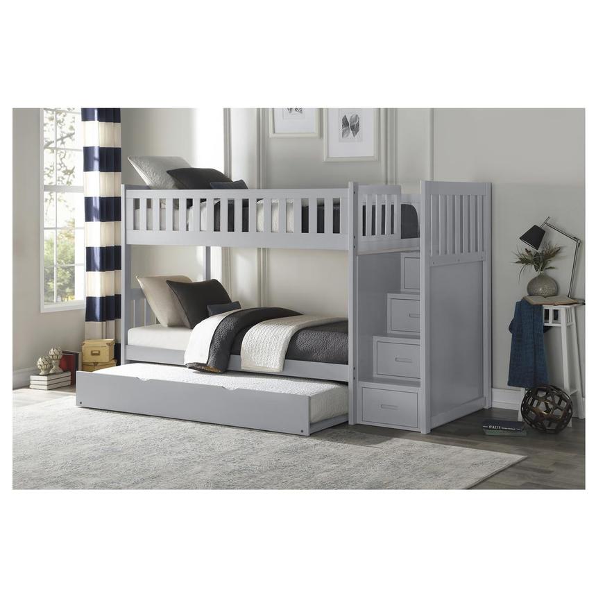 Balto Gray Twin Bunk Bed w/Trundle alternate image, 2 of 4 images.