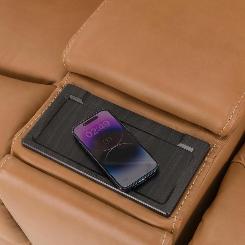 Byron Leather Power Reclining Sofa w/Console  alternate image, 8 of 11 images.