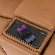 Byron Leather Power Reclining Sofa w/Console  alternate image, 9 of 12 images.