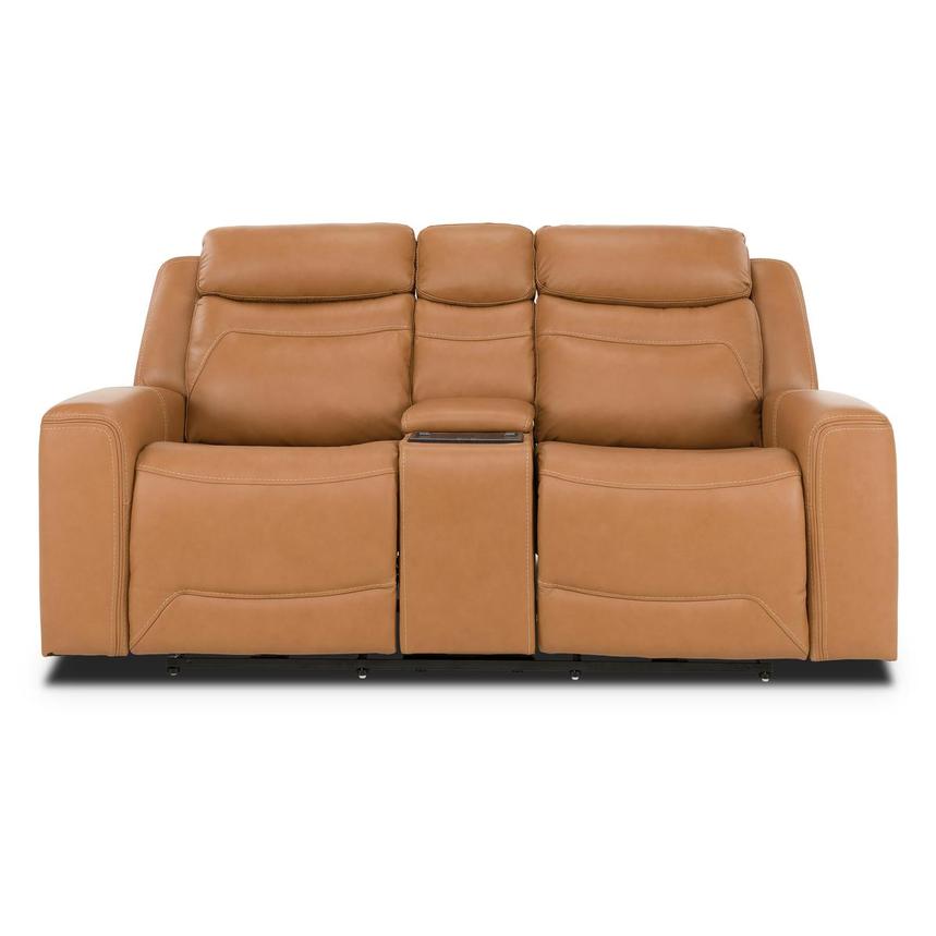 Byron Leather Power Reclining Sofa w/Console  alternate image, 3 of 11 images.