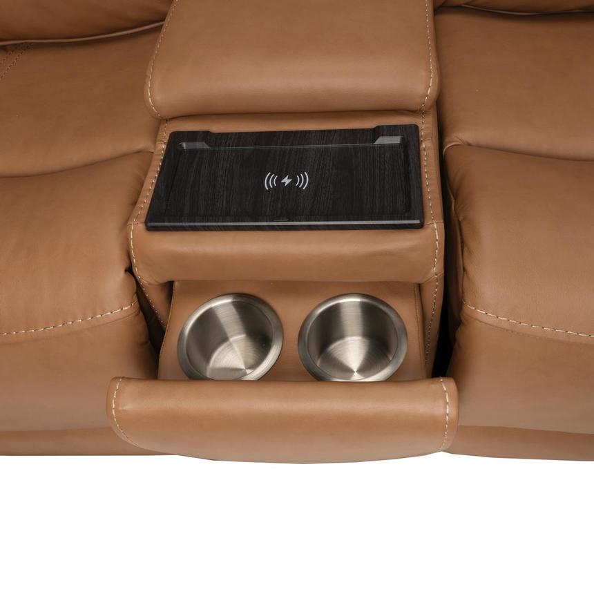 Byron Leather Power Reclining Sofa w/Console alternate image, 7 of 11 images.