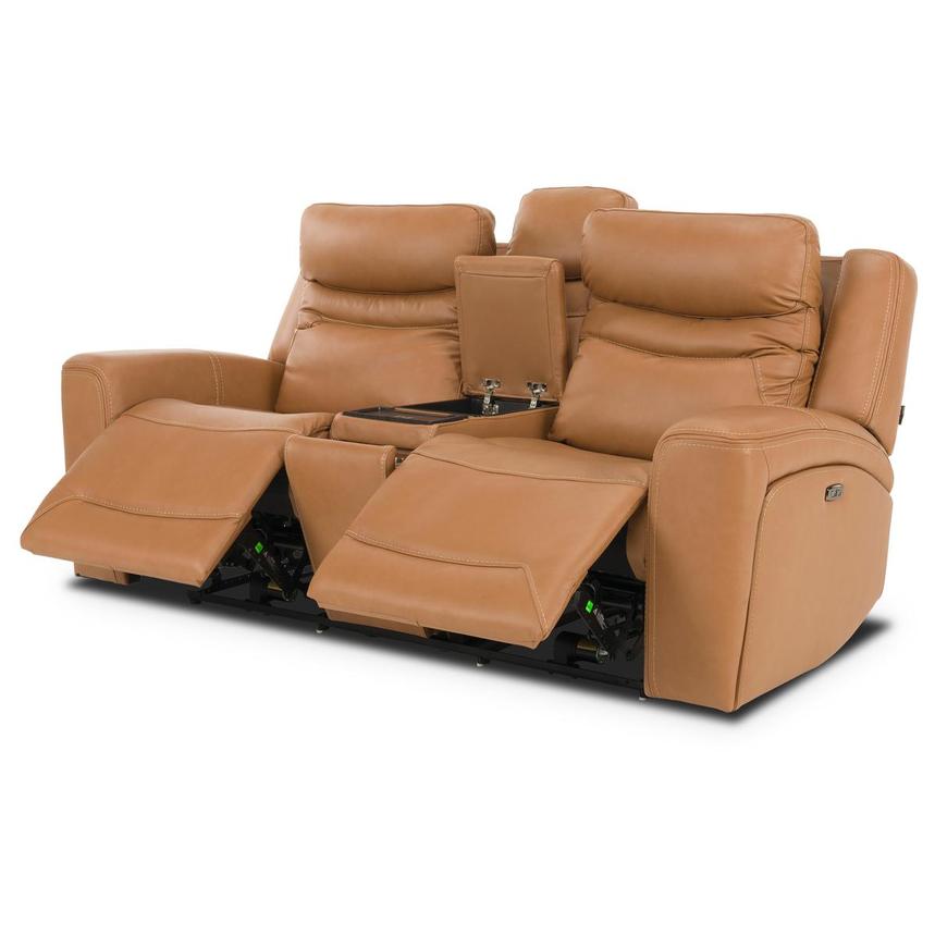 Byron Leather Power Reclining Sofa w/Console alternate image, 2 of 11 images.