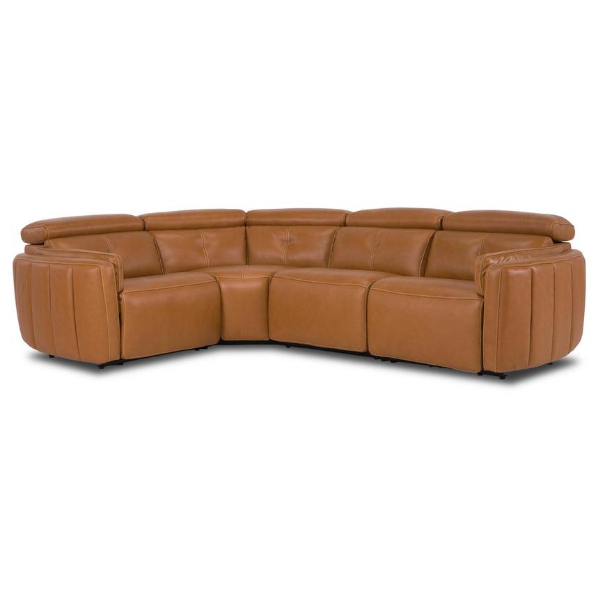 Kamet Tan Leather Power Reclining Sectional with 4PCS/2PWR  main image, 1 of 7 images.