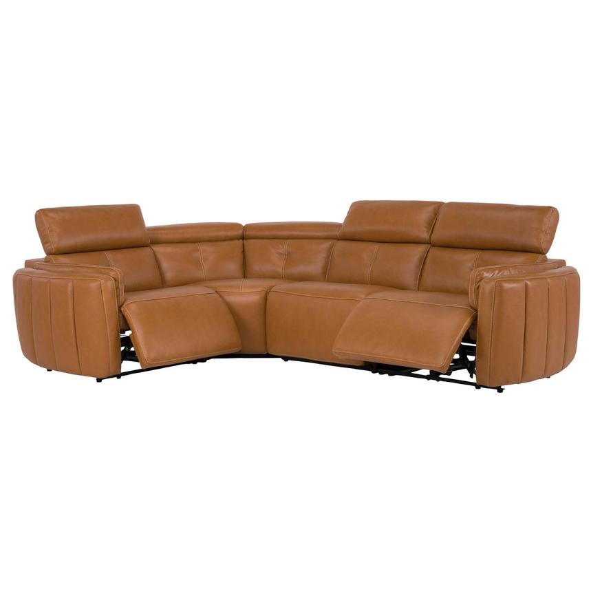 Kamet Tan Leather Power Reclining Sectional with 4PCS/2PWR  alternate image, 2 of 7 images.