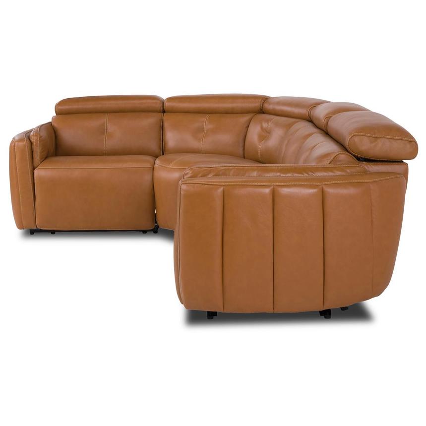 Kamet Tan Leather Power Reclining Sectional with 4PCS/2PWR alternate image, 4 of 8 images.