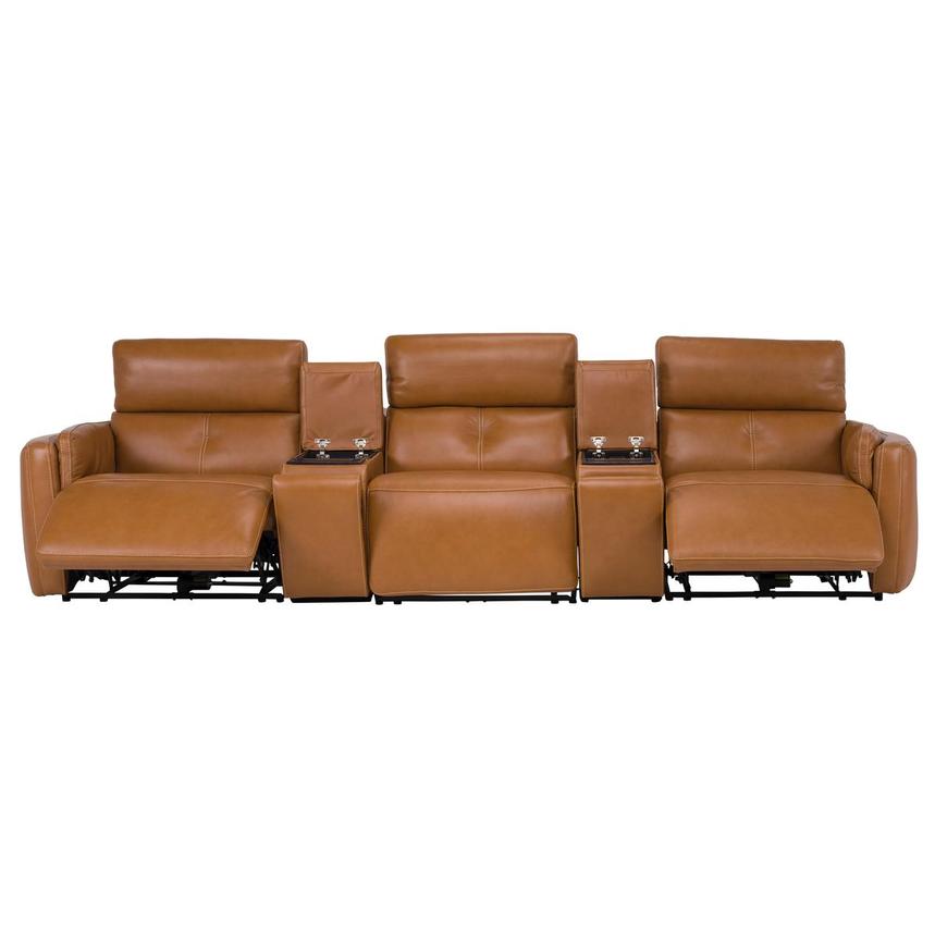 Kamet Tan Home Theater Leather Seating with 5PCS/2PWR  alternate image, 2 of 7 images.