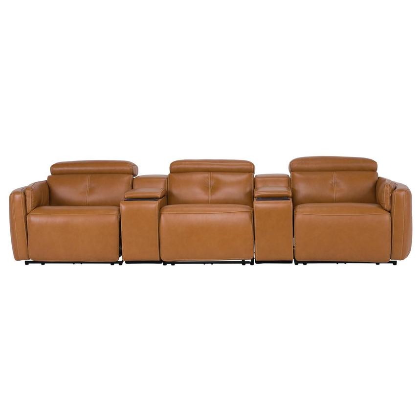 Kamet Tan Home Theater Leather Seating with 5PCS/2PWR  main image, 1 of 7 images.