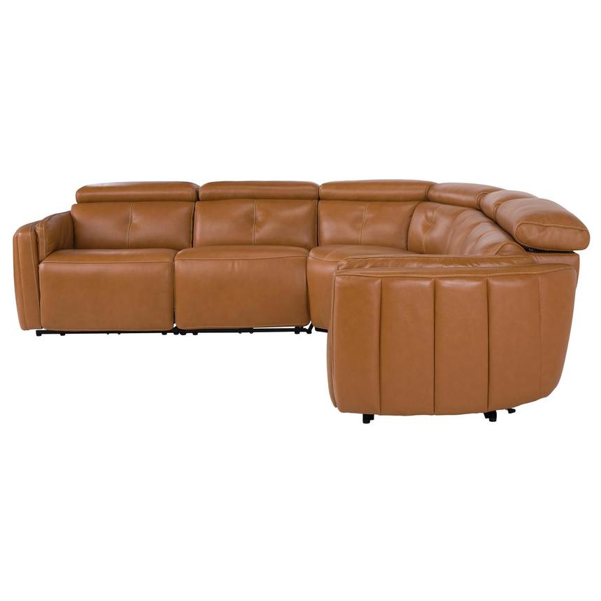 Kamet Tan Leather Power Reclining Sectional with 5PCS/3PWR alternate image, 4 of 8 images.