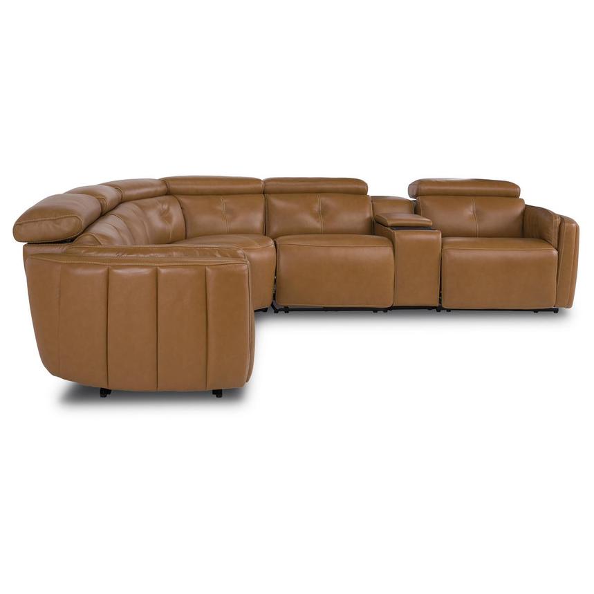 Kamet Tan Leather Power Reclining Sectional with 6PCS/2PWR alternate image, 4 of 9 images.