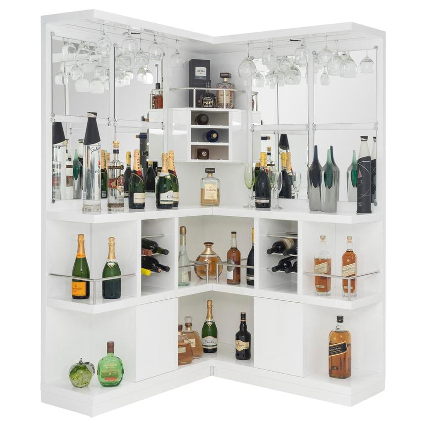 Nostran White Double Corner Bar  main image, 1 of 4 images.