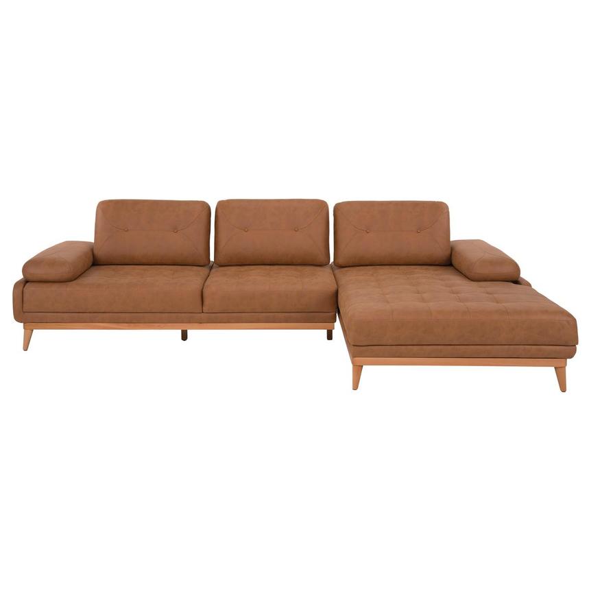 Pralin Brown Corner Sofa w/Right Chaise  alternate image, 2 of 11 images.