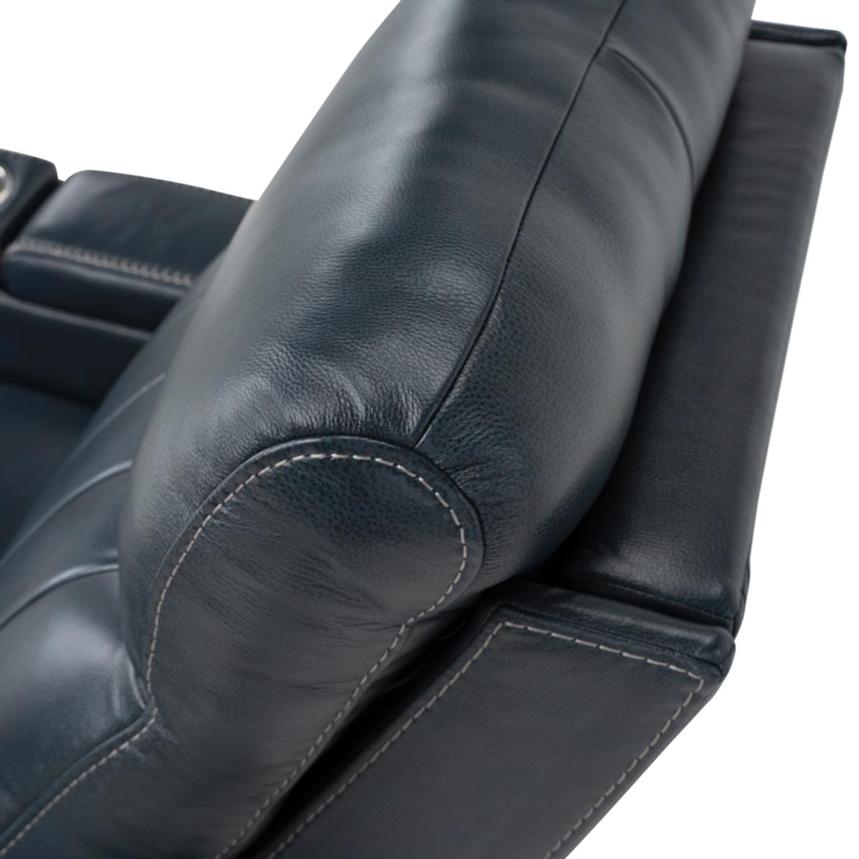 Neptune Blue Leather Power Recliner  alternate image, 6 of 11 images.