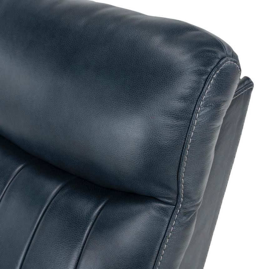 Neptune Blue Leather Power Recliner  alternate image, 7 of 10 images.