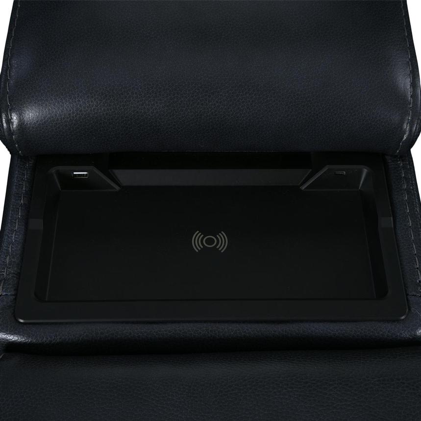 Cosmo II Blueberry Leather Power Reclining Sofa w/Console  alternate image, 6 of 10 images.