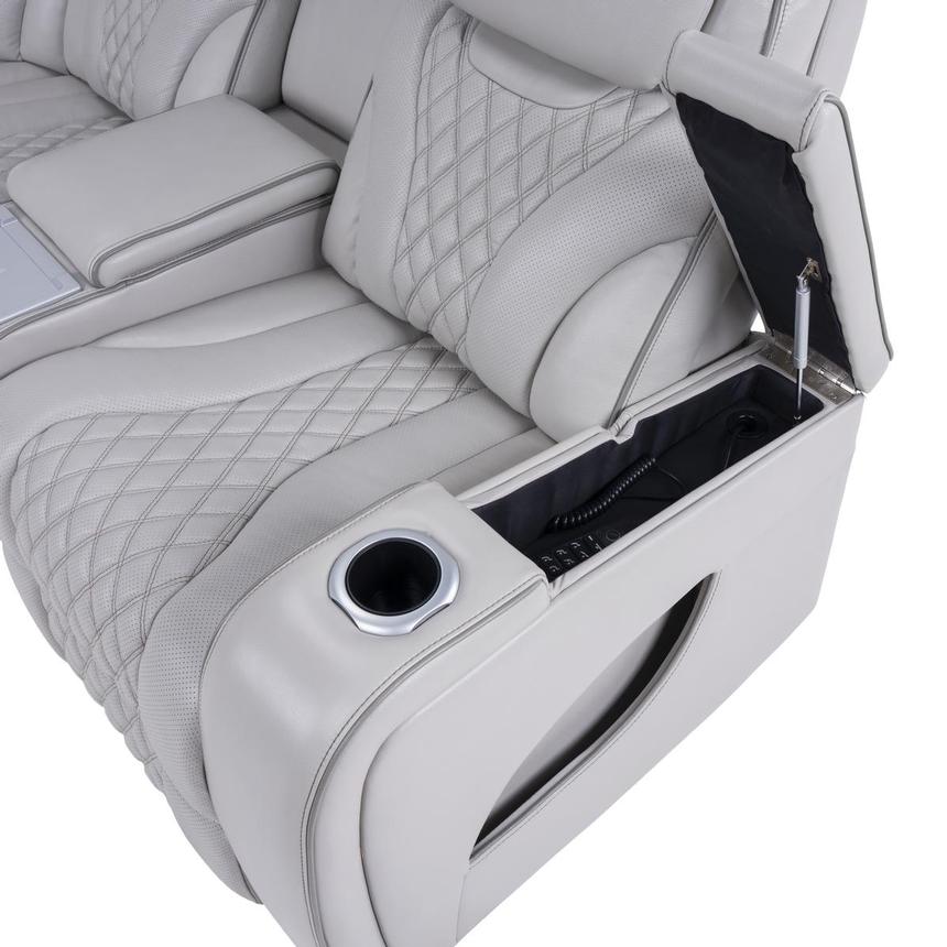 Pummel Gray Leather Corner Sofa  alternate image, 9 of 16 images.